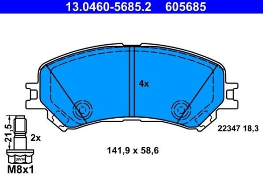 Bremseklosser ATE 13.0460-5685.2 Bremseklosser ATE 13.0460-5685.2