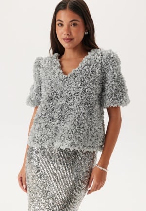 Object Collectors Item Objsparta S/S V-NECK TOP V-ne Aluminium 40