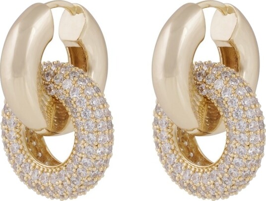 Snö Of Sweden Liz double Ring Crystal Ear Gold Clear Onesize Snö Of Sweden Liz double Ring Crystal Ear Gold Clear Onesize