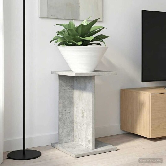 Planteholder 2 pcs BetongGrå 25 x 25,5 x 40,5 cm Konstruert tre