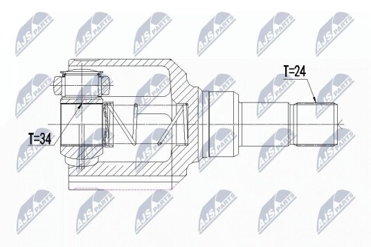 Nty Drivknute drivaksel NTY NPW PE 050