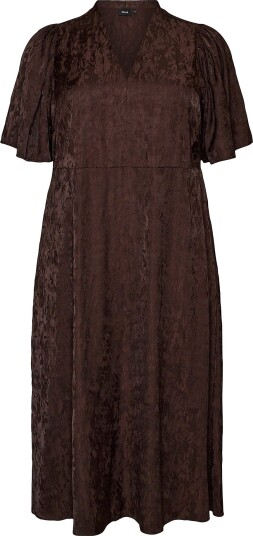Zizzi Kjole mPatricia L/S Brun Zizzi Kjole mPatricia L/S Brun