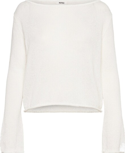 Monki Boatneck Knitted Sweater Cream M Monki Boatneck Knitted Sweater Cream M