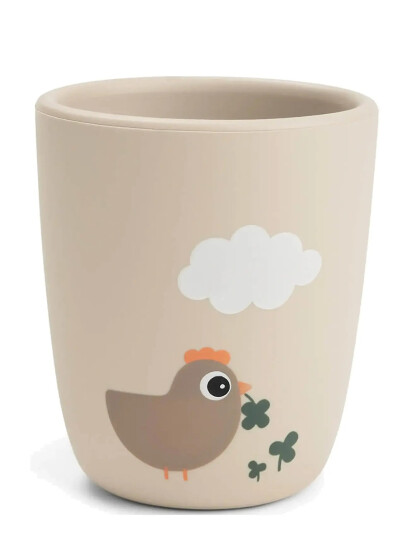 Done by Deer Silicone Mini Mug Tiny Farm Sand   Beige   Ø 6.6X H 7.4CM