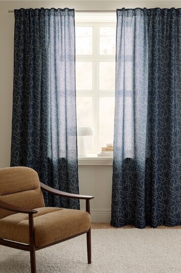 Ellos Home Gardin med multibånd Ottilia 2 pakning Blå
