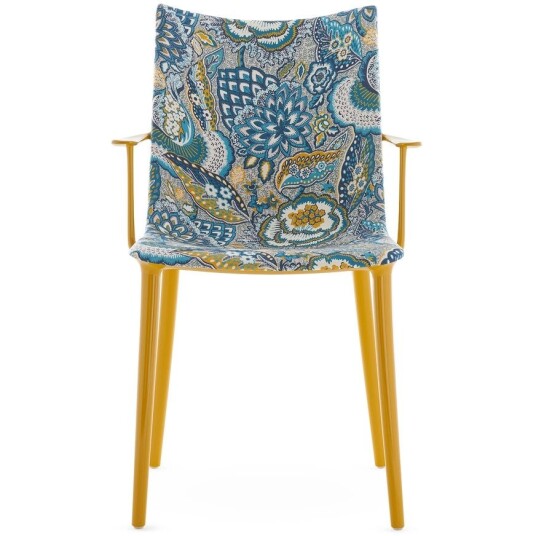 Kartell H.H.H. Stol Polstret Stoff Mustard / Ink Ochre