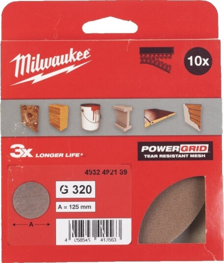 Milwaukee Slipenett 125 10pk