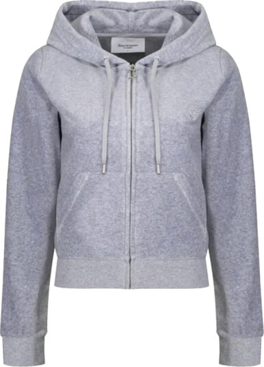 Juicy Couture Robertson Classic Velour Zip Hoodie - Silver Marl XS Juicy Couture Robertson Classic Velour Zip Hoodie - Silver Marl XS
