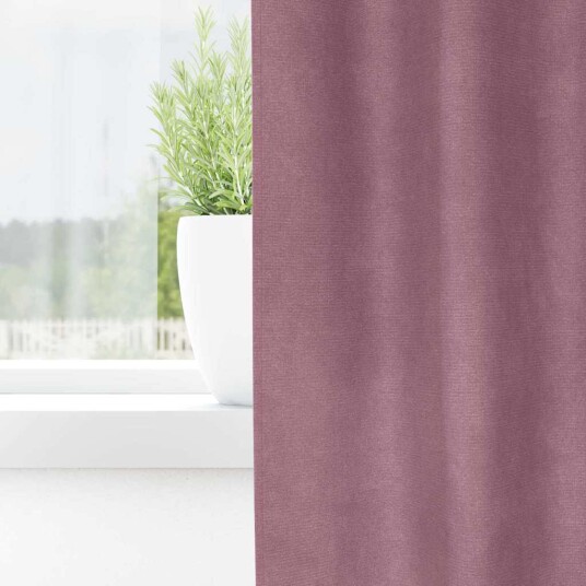 Gardiner med gardiner 2 pcs Mørk rosa 140 x 225 cm Fløyel
