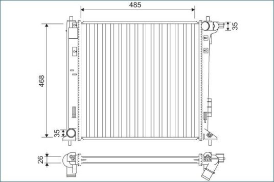 Radiator VALEO 701140 Radiator VALEO 701140