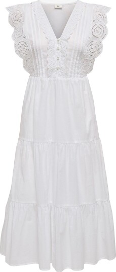 JDY   Kjole jdySara S/L Lace Dress Wvn   Hvit