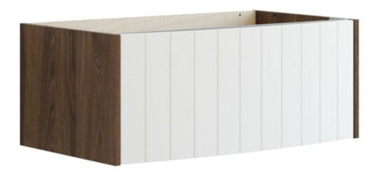 Dansani Inzo Vintage Rillet Servantskap 1 Skuff   Buet Brun Eik/hvit Matt / 80cm