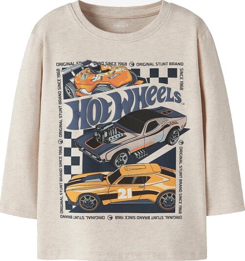 Name It T skjorte Nmmjunior Hotwheels Ls Nreg Top Box Beige