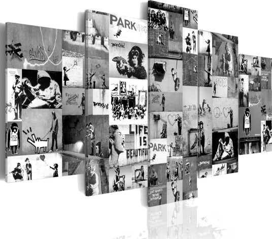 Bilde Banksy Graffiti Collage Iv 100x50 Artgeist sp. z o. o.