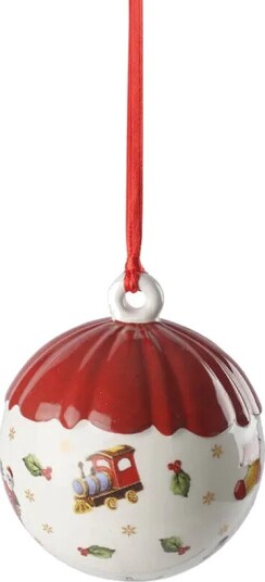 Villeroy & Boch Toy's Delight Decoration julkula Ø6 cm Hvit-rød