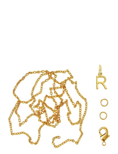 Me & My Box Letter R Gp With O-Ring, Chain And Clasp - Gold - ONE SIZE