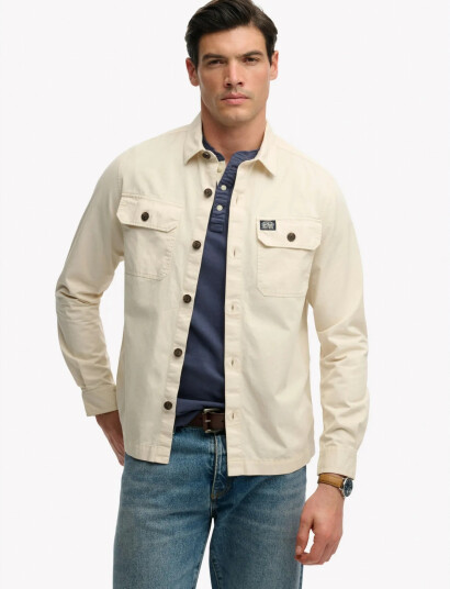 Superdry 2 Pocket Overshirt   Beige   M