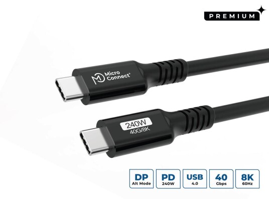 MicroConnect Kabel USB-C Til USB-C 240W 0,15m