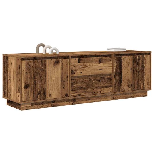 TV benk med LED lys gammelt tre 160,5x41x50 cm TV benk med LED lys gammelt tre 160,5x41x50 cm