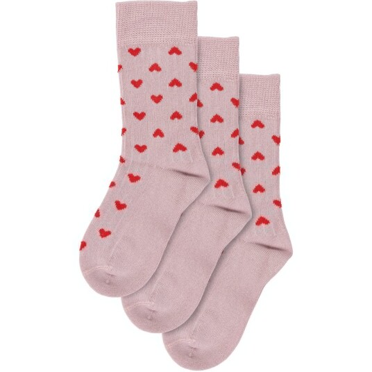 minipop® Rose Heart Bambus Heart Strømper 3-Pakning 23-26