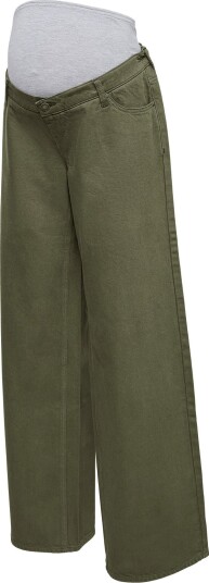 Mamalicious Mlmalaga Wide Leg Green Jeans - THYME - 27 x 34