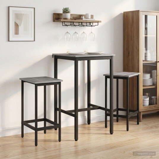 vidaXL Barstol 2 stk. Grå Sonoma 40 x 32 x 74 cm Konstruert tre vidaXL Barstol 2 stk. Grå Sonoma 40 x 32 x 74 cm Konstruert tre