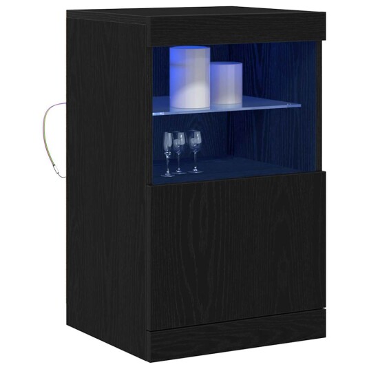 Sideboard med LED lamper Svart Eik 41x37x67 cm Sideboard med LED lamper Svart Eik 41x37x67 cm