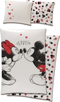 Disney Minnie Og Mickey Mouse Sengetøy 100 % Bomull