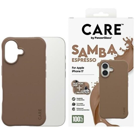 Care by PanzerGlass Fashionable Deksel Samba Espresso MagSafe til iPhone 17