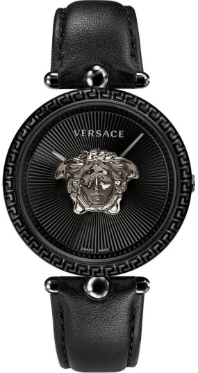 Versace Dameklokke VCO050017 Palazzo Empire Sort/Lær Ø39 mm