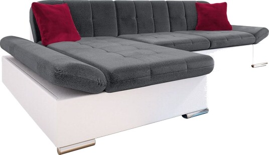 Djerra Sofa med Divan 3 seter   Hvit/Mørk grå/Rød
