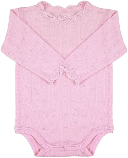 Joha body i ull/silke med blonder prime rose (100) 100 Joha body i ull/silke med blonder prime rose (100) 100