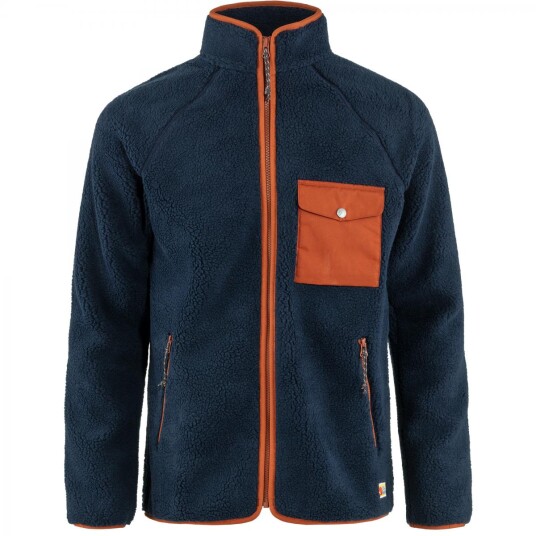 Fjellreven  Vardag Pile Fleece M Herre, 560-215 Navy-Autumn Leaf, M