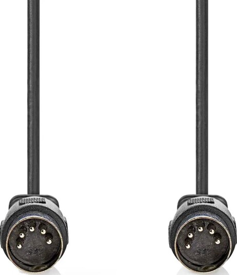 Nedis 3m DIN Lydkabel 5-pins Han Nikkel Belagt Sort