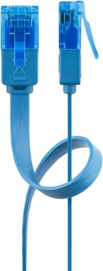 Goobay CAT 6A flat patchkabel U/UTP blå kobberleder CU 5 m Goobay CAT 6A flat patchkabel U/UTP blå kobberleder CU 5 m
