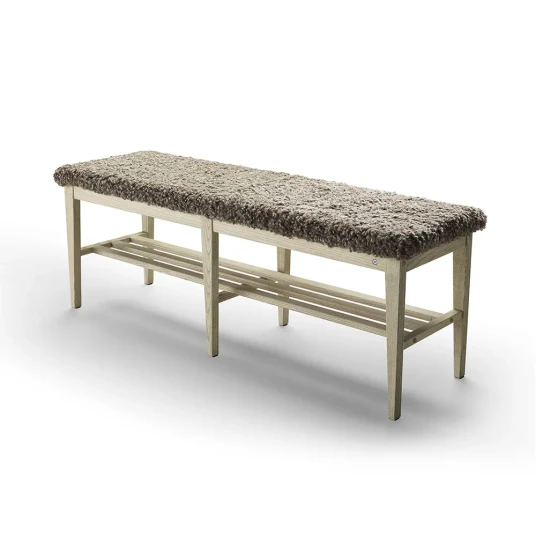 Oscarssons Möbel Nadja Bench 130 cm Grå oljet ask/safeskinn Sahara Oscarssons Möbel Nadja Bench 130 cm Grå oljet ask/safeskinn Sahara