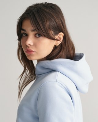 Teens hettegenser med ensfarget logo FRESH BLUE 134/140