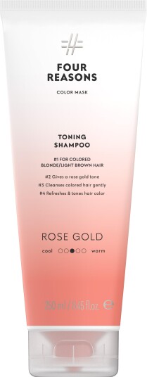Four Reasons Rose Gold Toning Shampoo 250ml for Farget Hår Four Reasons Rose Gold Toning Shampoo 250ml for Farget Hår