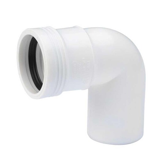 Wavin HTP 88° Bøy 40mm Plast for Avløpssystem Hvit