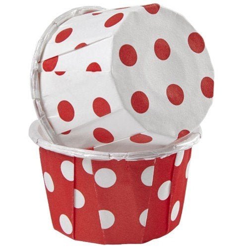 Muffinsform Mini Nut Cups Polka Rød/hvit Pk/24 Muffinsform Mini Nut Cups Polka Rød/hvit Pk/24