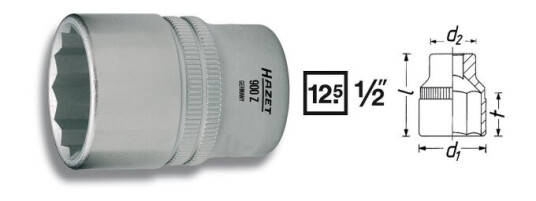 Hazet 900Z-23, 1 Stykker, 25,4 / 2 Mm (1 / 2"), Kromvanadiumstål, 4,15 Cm, 105 G Hazet 900Z-23, 1 Stykker, 25,4 / 2 Mm (1 / 2"), Kromvanadiumstål, 4,15 Cm, 105 G