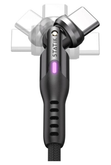STATIK Kabel PowerPivot Pro Nylonflettet USB-C Til USB-C Svart 1m