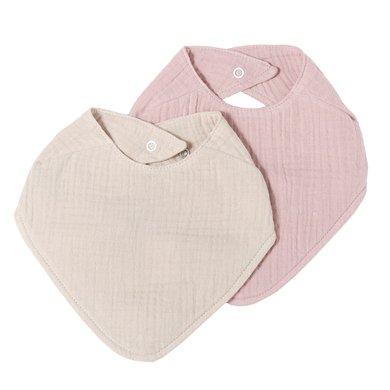 Nordic Coast Company Muslin Smekkesett I Duskrosa Og Beige