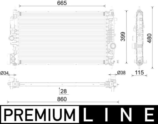 MAHLE CR 2592 000P Radiator motorkjøling MAHLE CR 2592 000P Radiator motorkjøling
