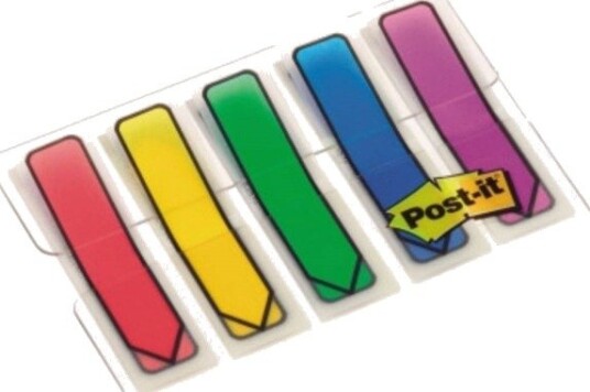Post-It Indeksfaner Med Piler 684-Arr4, 12X43 Mm, Neon: Rosa + Blå + Gul + Grønn (3M0651)