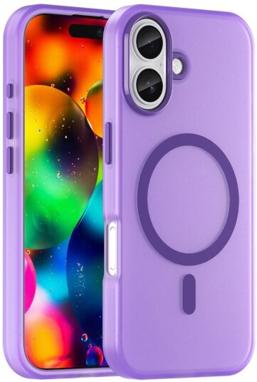 EIDERWOOD iPhone 17 Hybrid Plast Deksel – MagSafe Kompatibel – Matt Gjennomsiktig / Lilla
