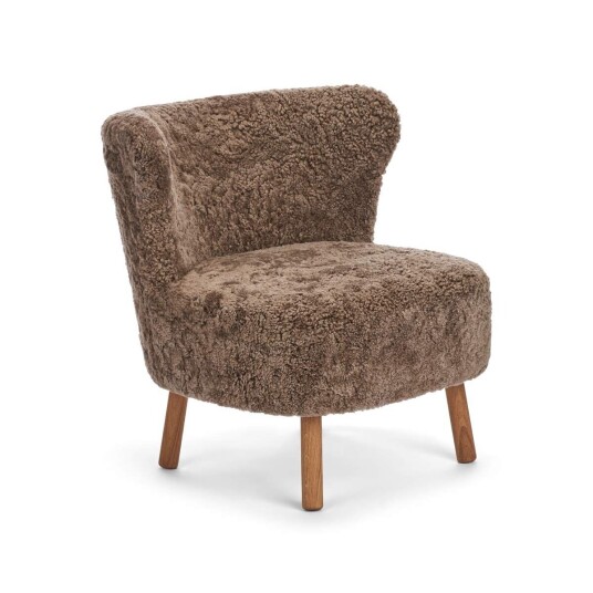 Natures Collection Emil Lounge Chair Korthåret Lysebrun Eik