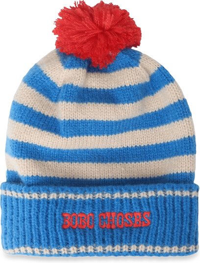 Bobo Choses Bobo Choses Stripes Knitted Beanie   Blue   HEAD52