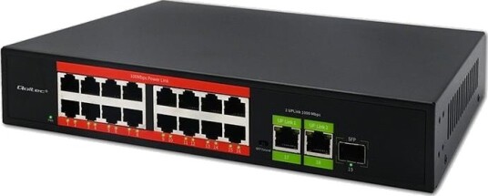 Qoltec PoE Fast Ethernet Switch 16x RJ45 2x RJ45 Uplink 1x SFP Qoltec PoE Fast Ethernet Switch 16x RJ45 2x RJ45 Uplink 1x SFP