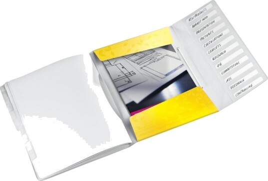 Leitz Wow   Klassifikasjonsmappe   12 Rom   12 Deler   Bokryggbredde: 17 Mm   For A4 210 X 297 Mm   Kapasitet: 200 Ark   Med Fliker